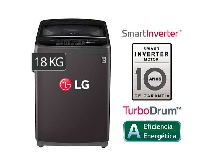 Lavadora Lg Carga Superior 18 Kg WT18BSB – Negro JARED.PE